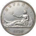 Монета 5 песет 1870 Испания