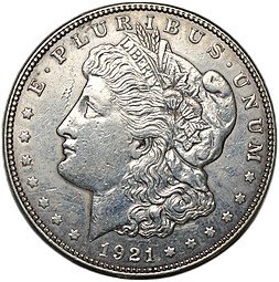 фото для Монета 1 доллар 1921 D Моргана США Аверс