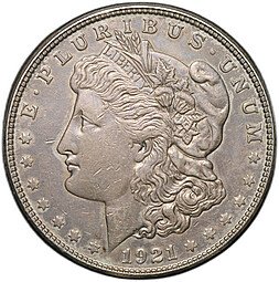 фото для Монета 1 доллар 1921 S Моргана США Аверс