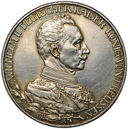 фото для Монета 3 марки 1913 A 25 лет правления Вильгельма II Пруссия Германия Аверс