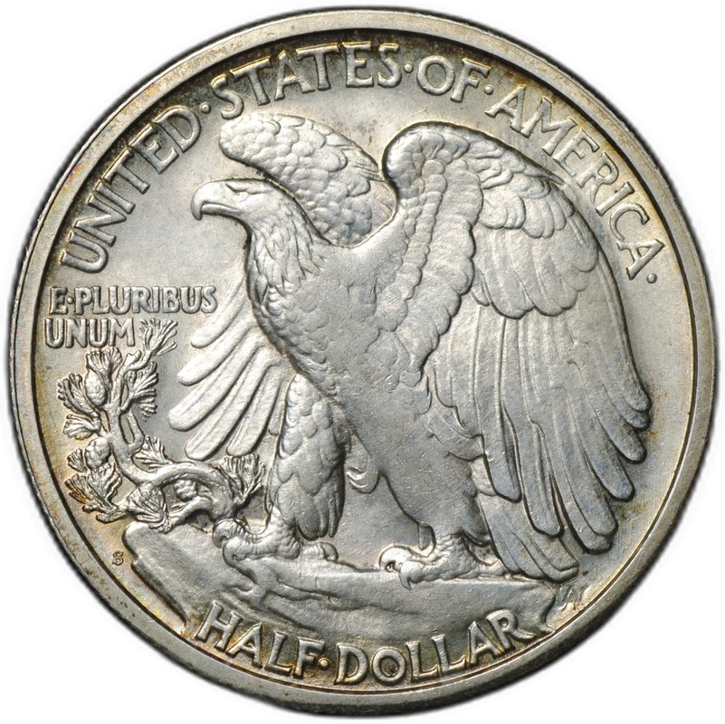 Монета 50 центов (1/2 доллара) 1942 S Шагающая свобода США