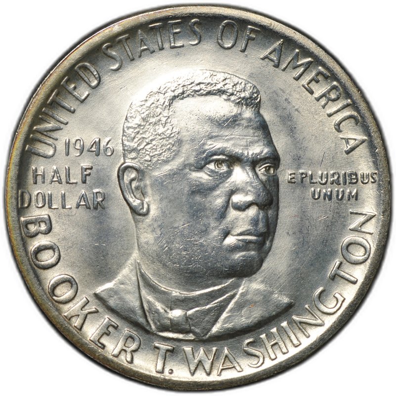 Монета 50 центов (1/2 доллара) 1946 Букер Вашингтон США