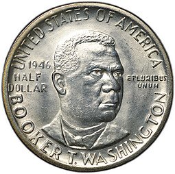 фото для Монета 50 центов (1/2 доллара) 1946 Букер Вашингтон США Аверс