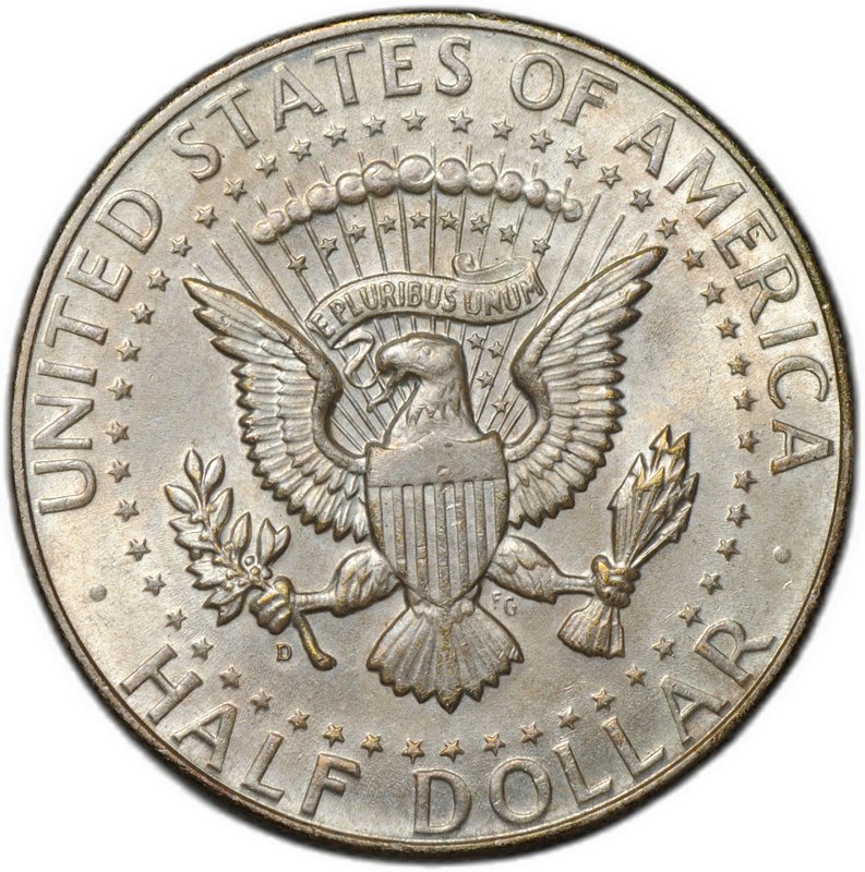 Монета 50 центов (1/2 доллара) 1964 D Денвер США