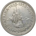 Монета 5 шиллингов 1952 300 лет основанию Кейптауна ЮАР