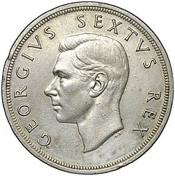 фото для Монета 5 шиллингов 1952 300 лет основанию Кейптауна ЮАР Аверс