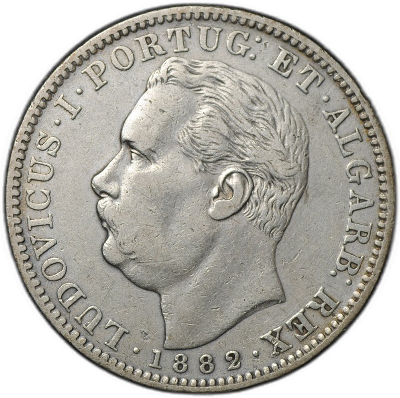 Монета 1 рупия 1882 Индия Португальская