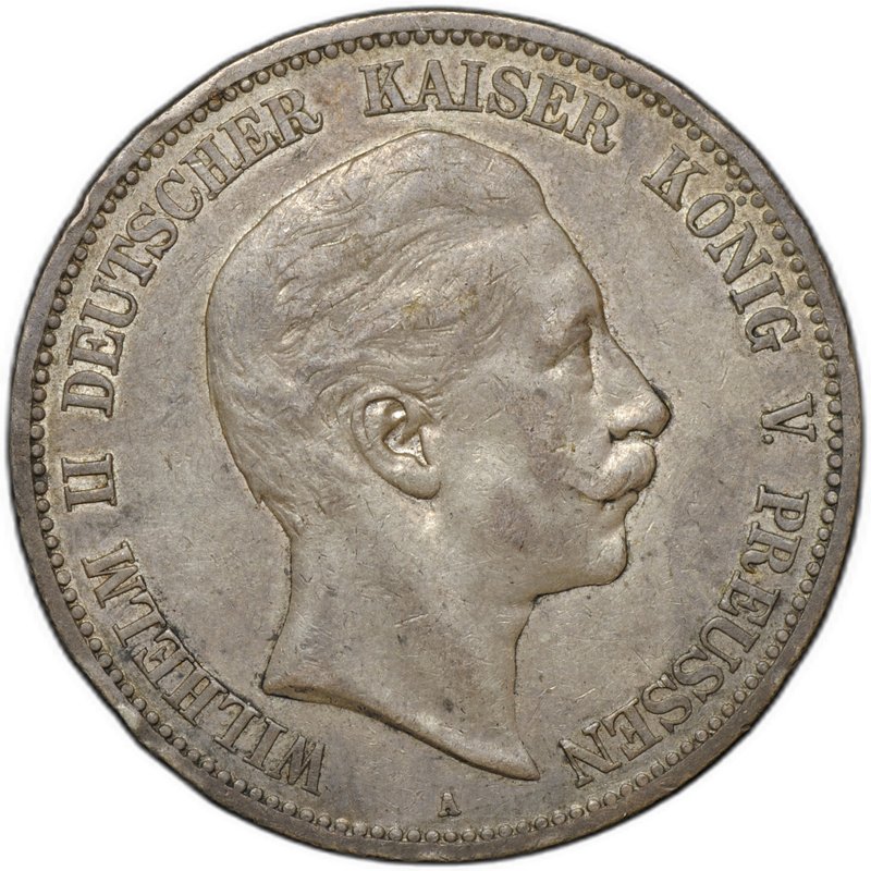 Монета 5 марок 1907 А Пруссия Германия