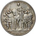 Монета 2 марки 1913 100 лет победы над Наполеоном Франция (толпа) Пруссия Германия