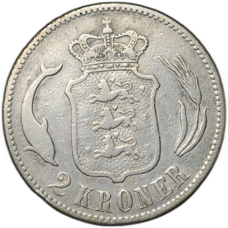 Монета 2 кроны 1875 Дания