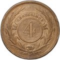Монета 4 сентесимо 1869 H Уругвай