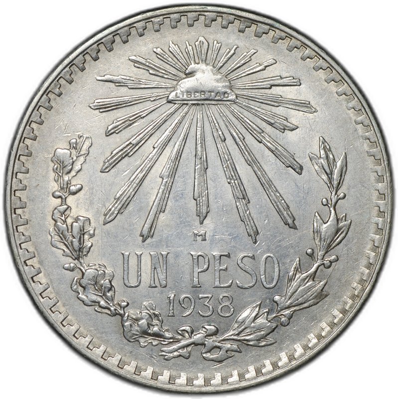 Монета 1 песо 1938 Мексика