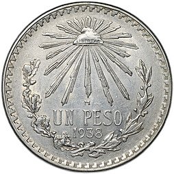 фото для Монета 1 песо 1938 Мексика Аверс