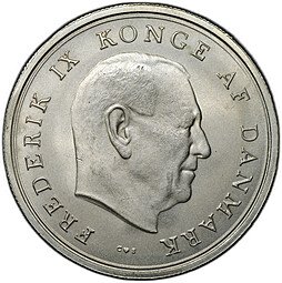 фото для Монета 10 крон 1967 Свадьба принцессы Маргрете Дания Аверс