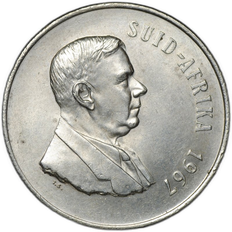 Монета 1 ранд 1967 Годовщина смерти Хендрика Фервурда SUID ЮАР