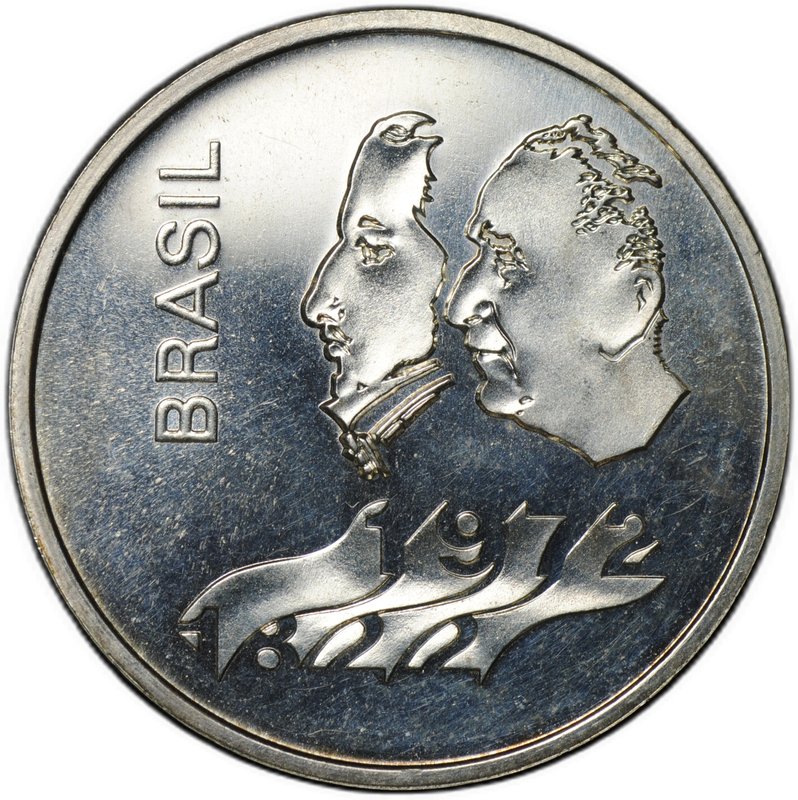 Монета 20 крузейро 1972 150 лет Декларации о Независимости Бразилия