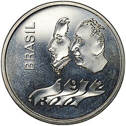 фото для Монета 20 крузейро 1972 150 лет Декларации о Независимости Бразилия Аверс
