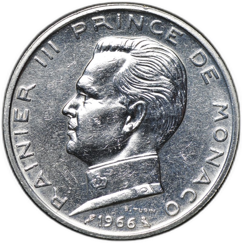 Монета 5 франков 1966 Монако