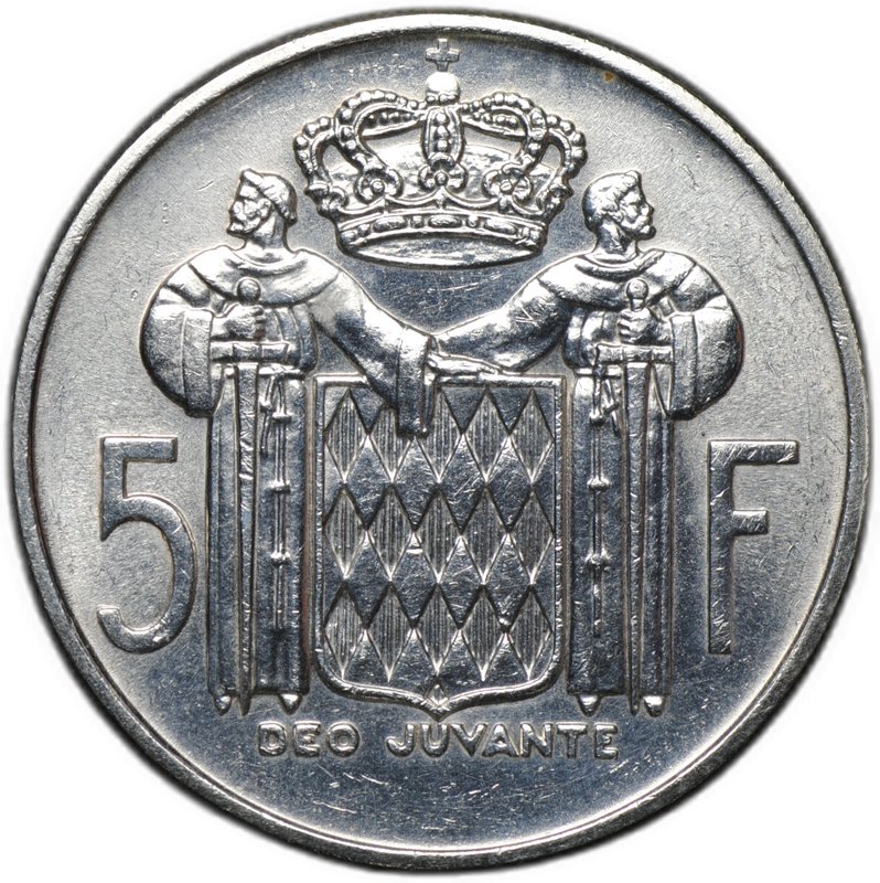 Монета 5 франков 1966 Монако