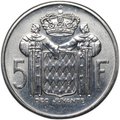 Монета 5 франков 1966 Монако