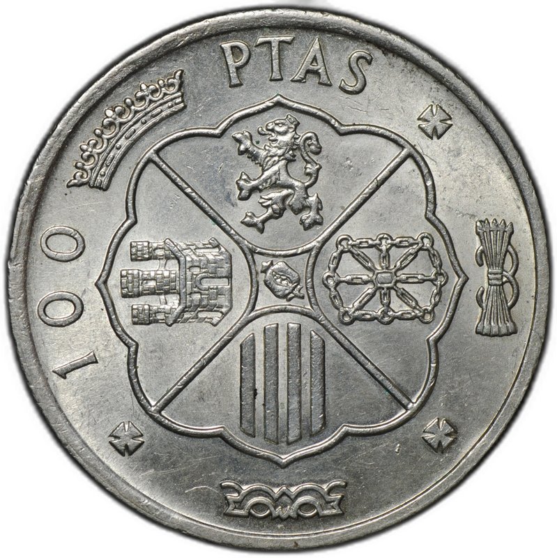 Монета 100 песет 1966 (66) Испания