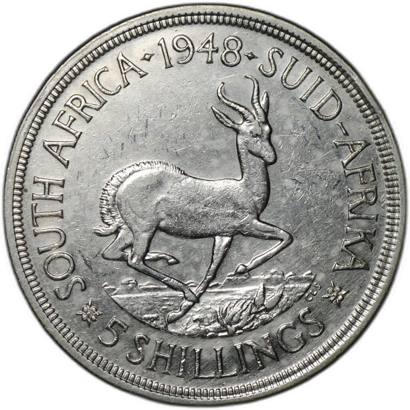 Монета 5 шиллингов 1948 ЮАР