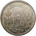 Монета 25000 леев 1946 Румыния