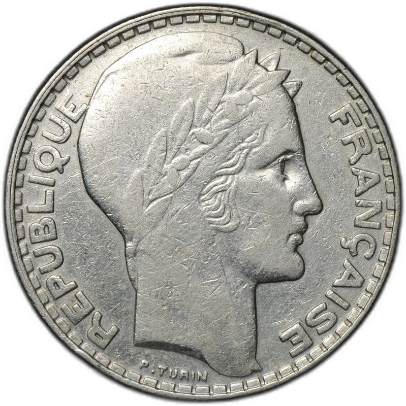 Монета 20 франков 1933 Франция