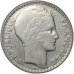 фото для Монета 20 франков 1933 Франция Аверс