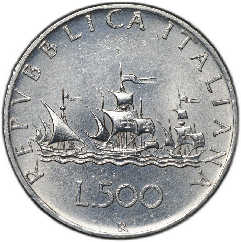 Монета 500 лир 1959 Италия