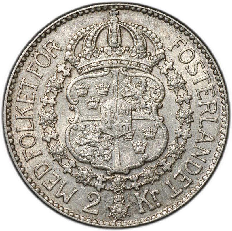 Монета 2 кроны 1938 G Швеция