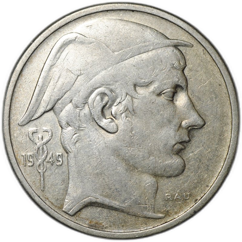 Монета 50 франков 1949 BELGIQUE Бельгия