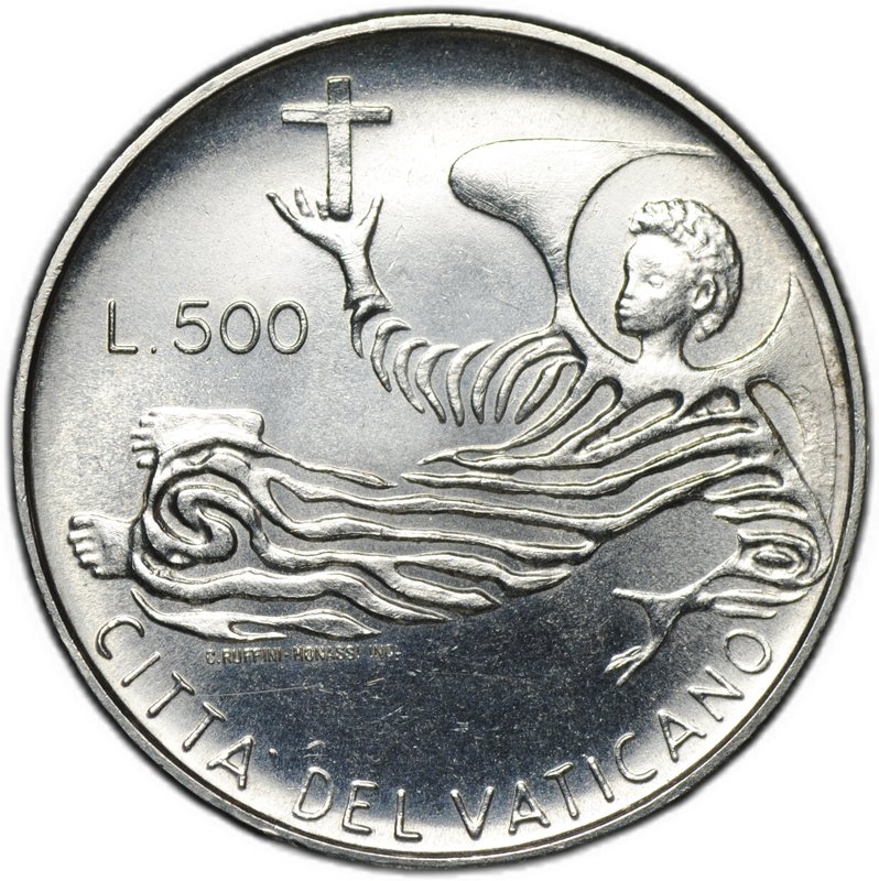 Монета 500 лир 1969 Ватикан