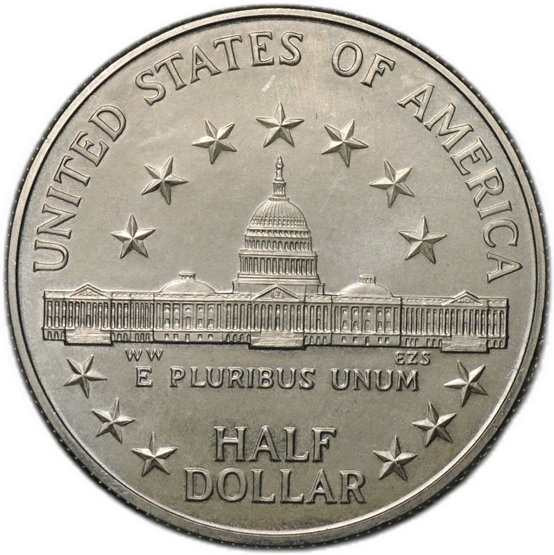 Монета 50 центов (1/2 доллара) 1989 D 200 лет Конгрессу США