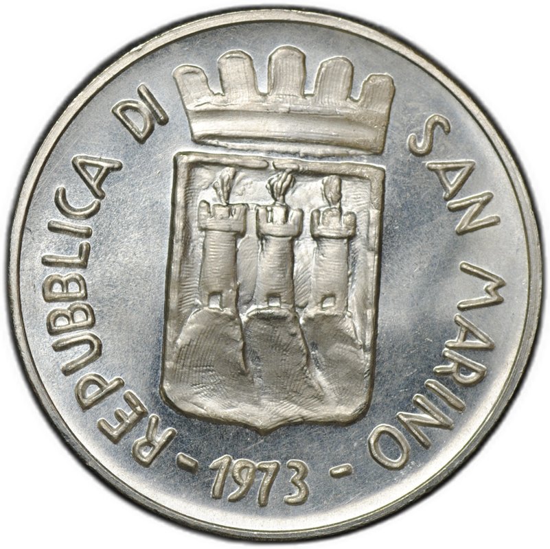 Монета 500 лир 1973 Сан-Марино