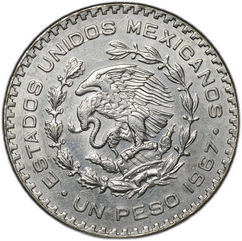 Монета 1 песо 1967 Мексика