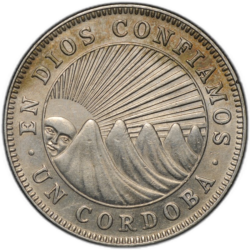 Монета 1 кордоба 1972 Никарагуа