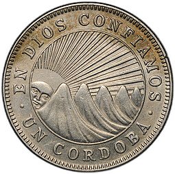 фото для Монета 1 кордоба 1972 Никарагуа Аверс