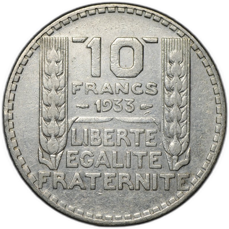 Монета 10 франков 1933 Франция