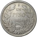 Монета 1 песо 1924 Чили