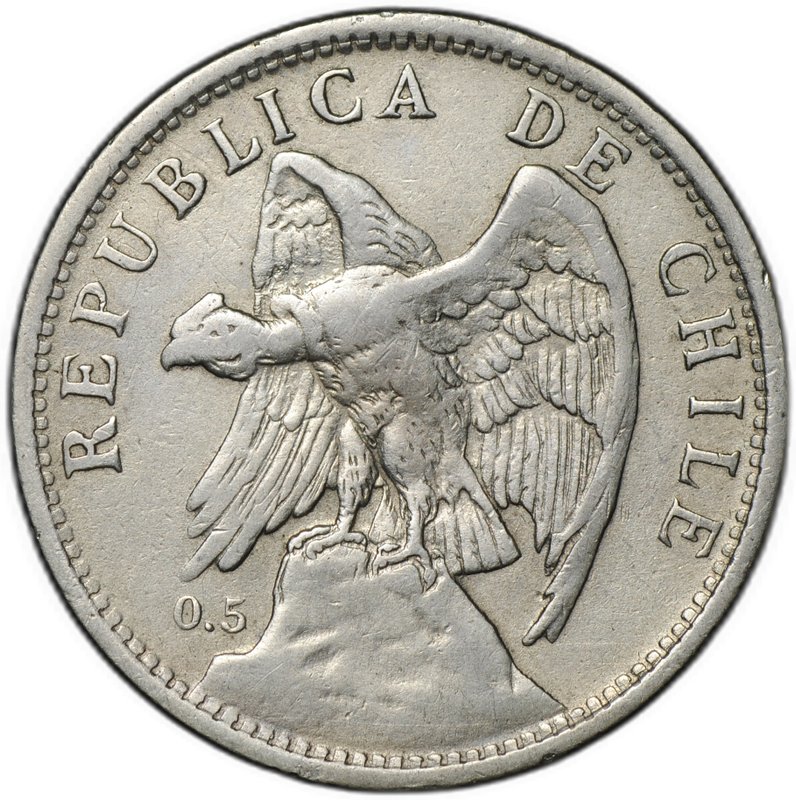 Монета 1 песо 1924 Чили