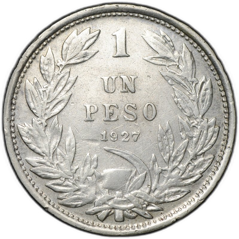 Монета 1 песо 1927 Чили