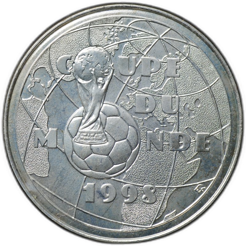 Монета 1 франк 1997 Чемпионат мира по футболу 1998 Франция