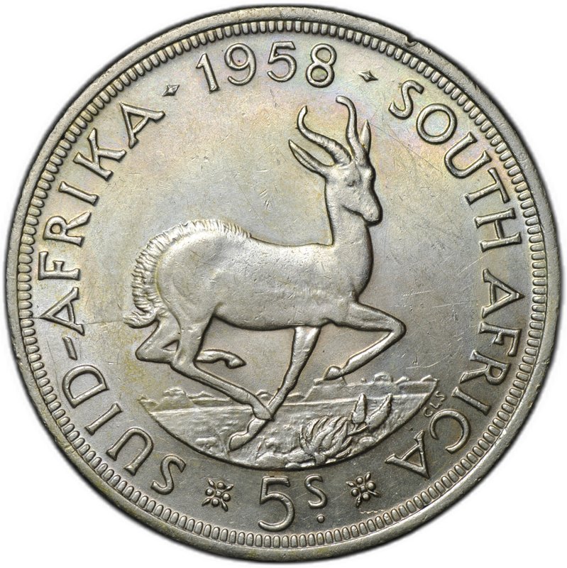 Монета 5 шиллингов 1958 ЮАР