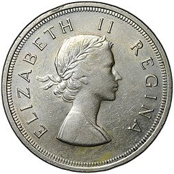 фото для Монета 5 шиллингов 1958 ЮАР Аверс