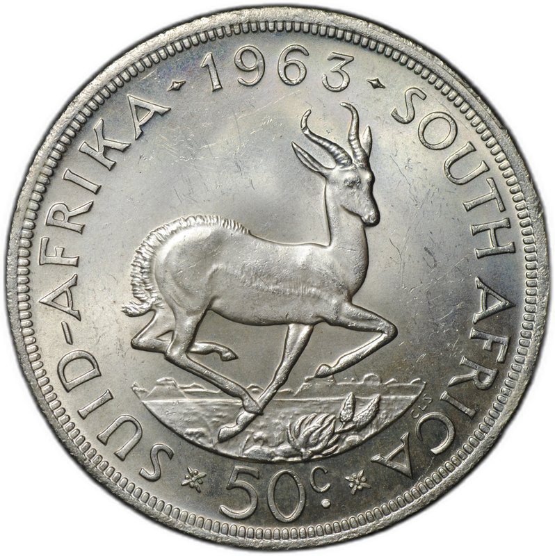 Монета 50 центов 1963 ЮАР