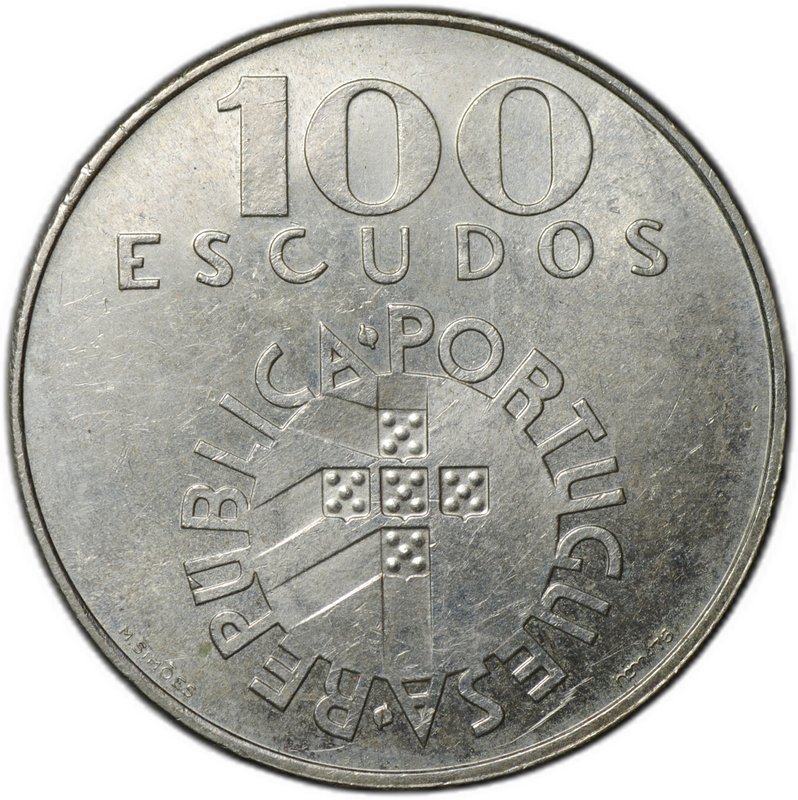 Монета 100 эскудо 1976 Революция гвоздик 1974 Португалия