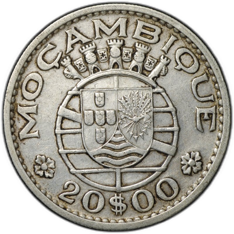 Монета 20 эскудо 1960 Мозамбик