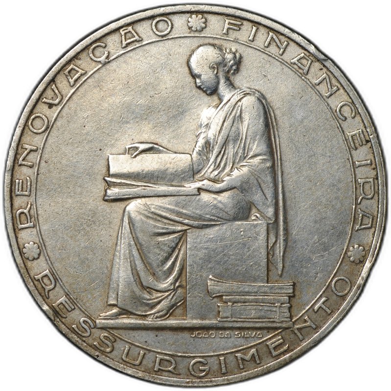 Монета 20 эскудо 1953 25 лет финансовой реформе Португалия