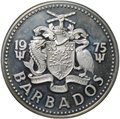 Монета 10 долларов 1975 Нептун Барбадос